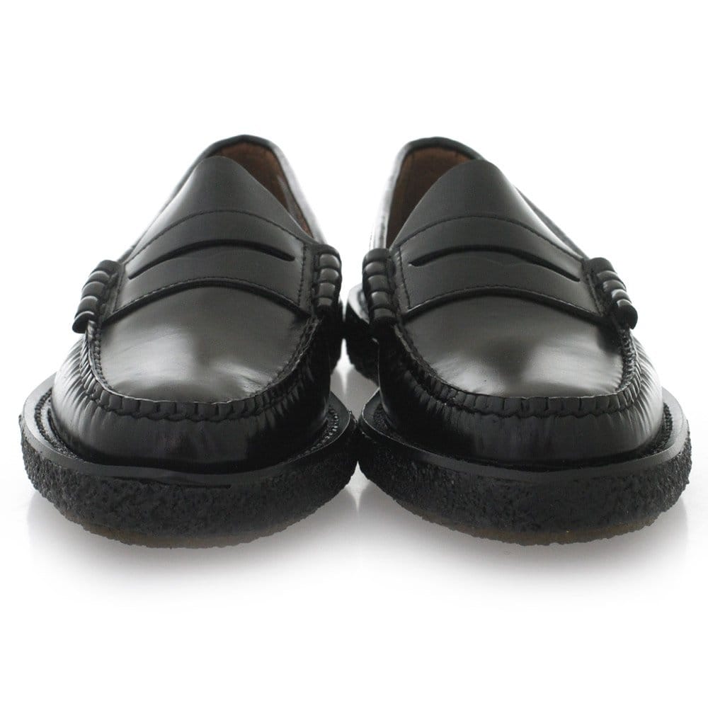 G.H. Bass Weejun Bass Weejuns Larson Moc Penny Crepe Black Leather Shoes