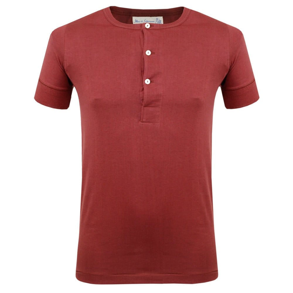 Merz B. Schwanen Button Facing Dark Red Shirt 207