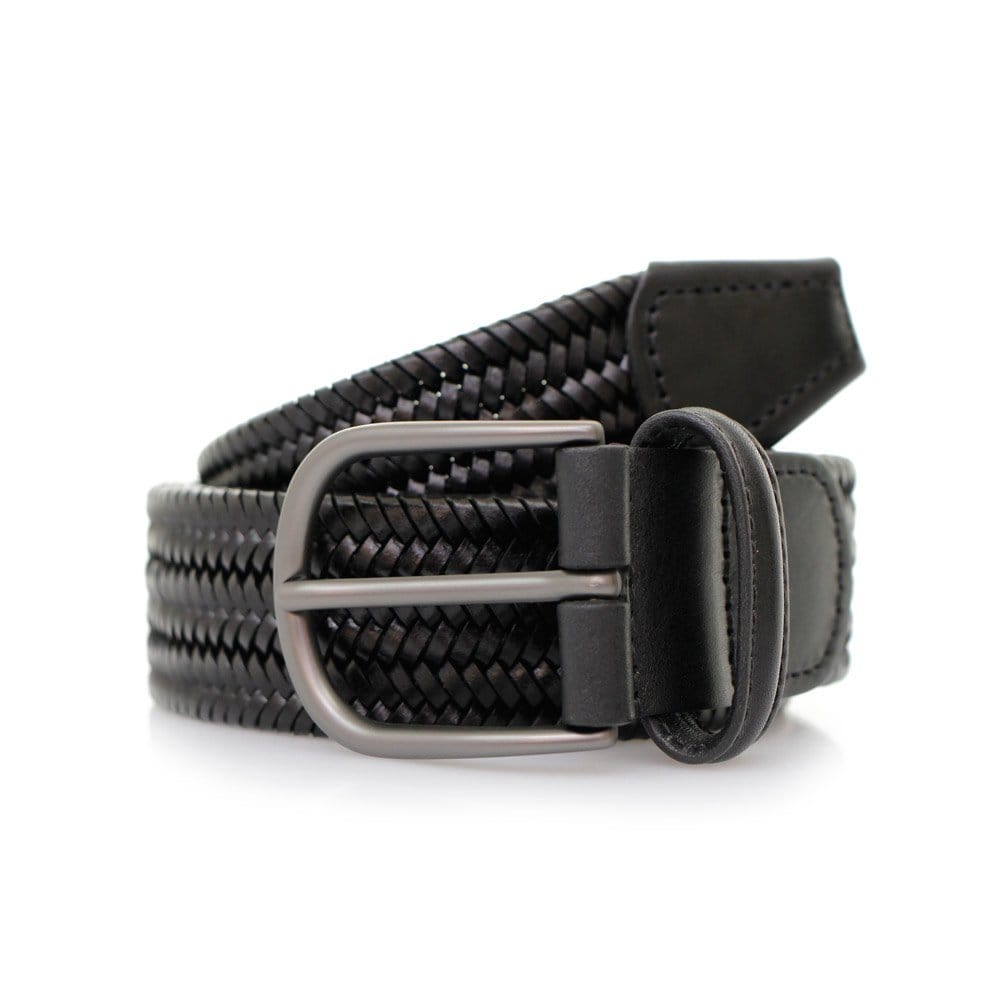 Anderson's Belts Stretch Woven Leather Belt - Black