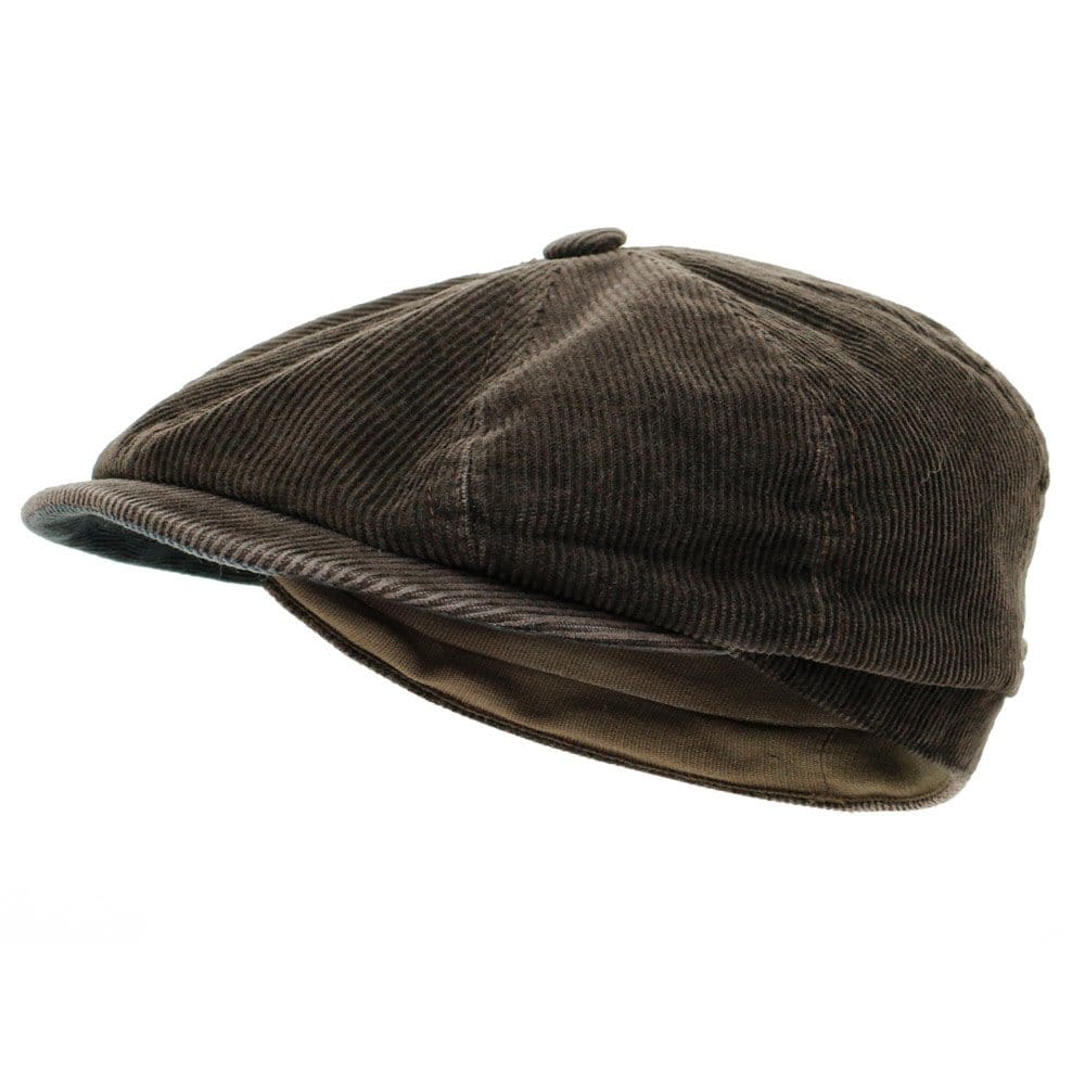 Stetson Hats Hatteras Corduroy Ear Flap Flat Cap- Brown