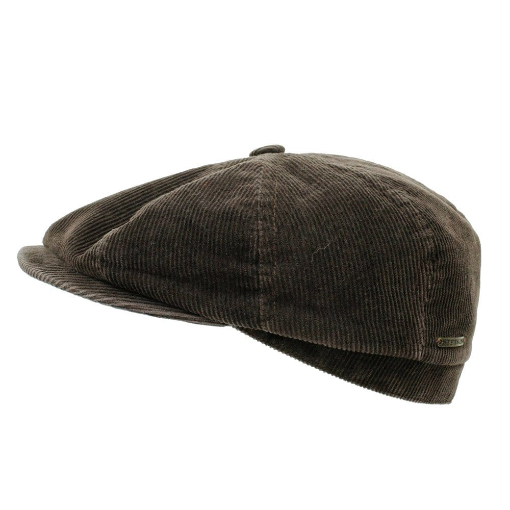 Stetson Hats Hatteras Corduroy Ear Flap Flat Cap- Brown