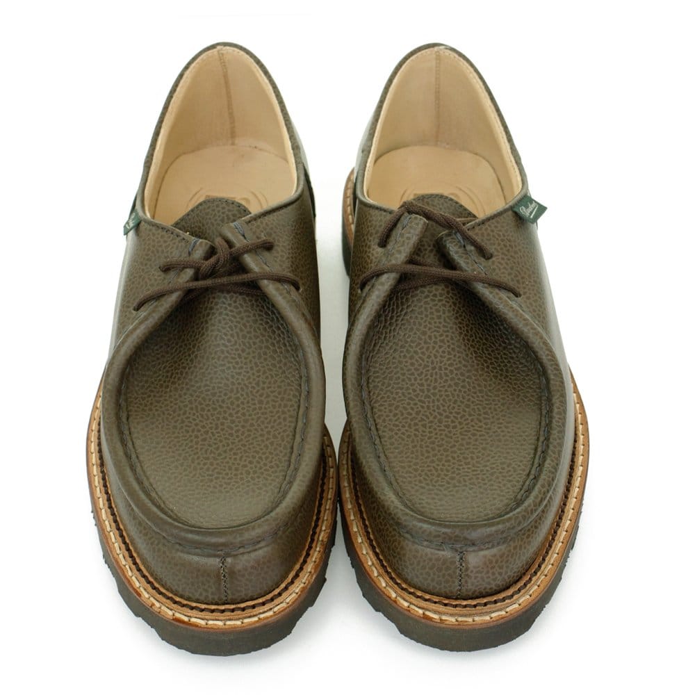 Paraboot Michael Marche Khaki Grain Scotch Leather Shoes 157731