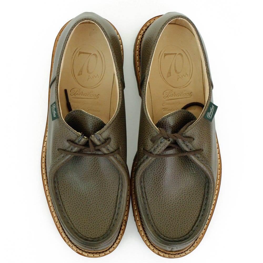 Paraboot Michael Marche Khaki Grain Scotch Leather Shoes 157731