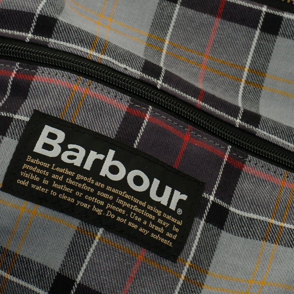 Barbour Medium Explorer Black Leather Travel Bag UBA0008BK11