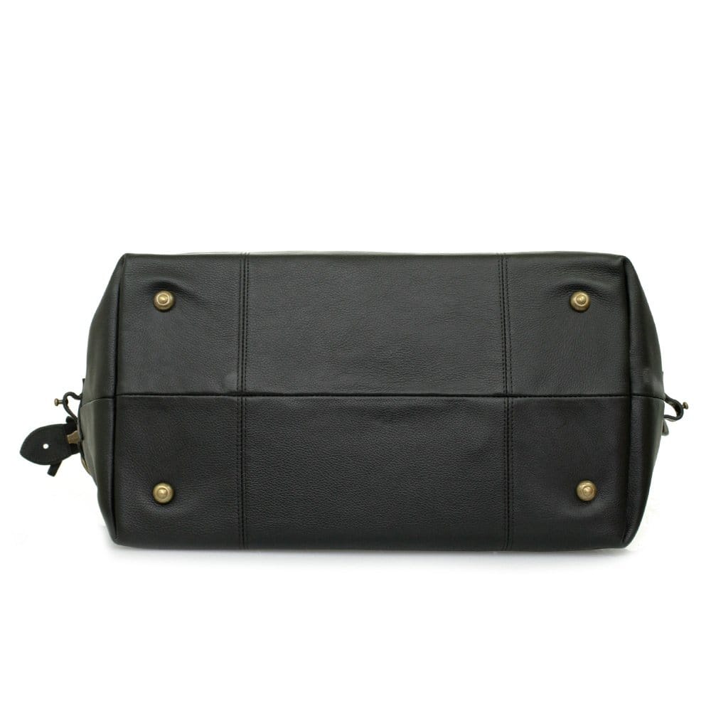 Barbour Medium Explorer Black Leather Travel Bag UBA0008BK11