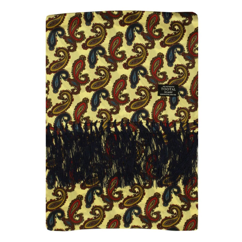 Tootal Vintage Paisley Clotted Cream Silk Scarf TL7901