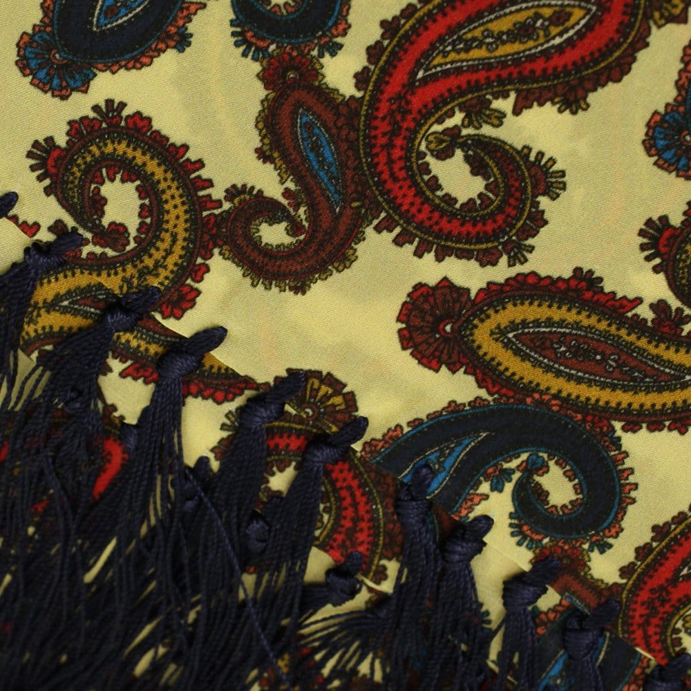 Tootal Vintage Paisley Clotted Cream Silk Scarf TL7901