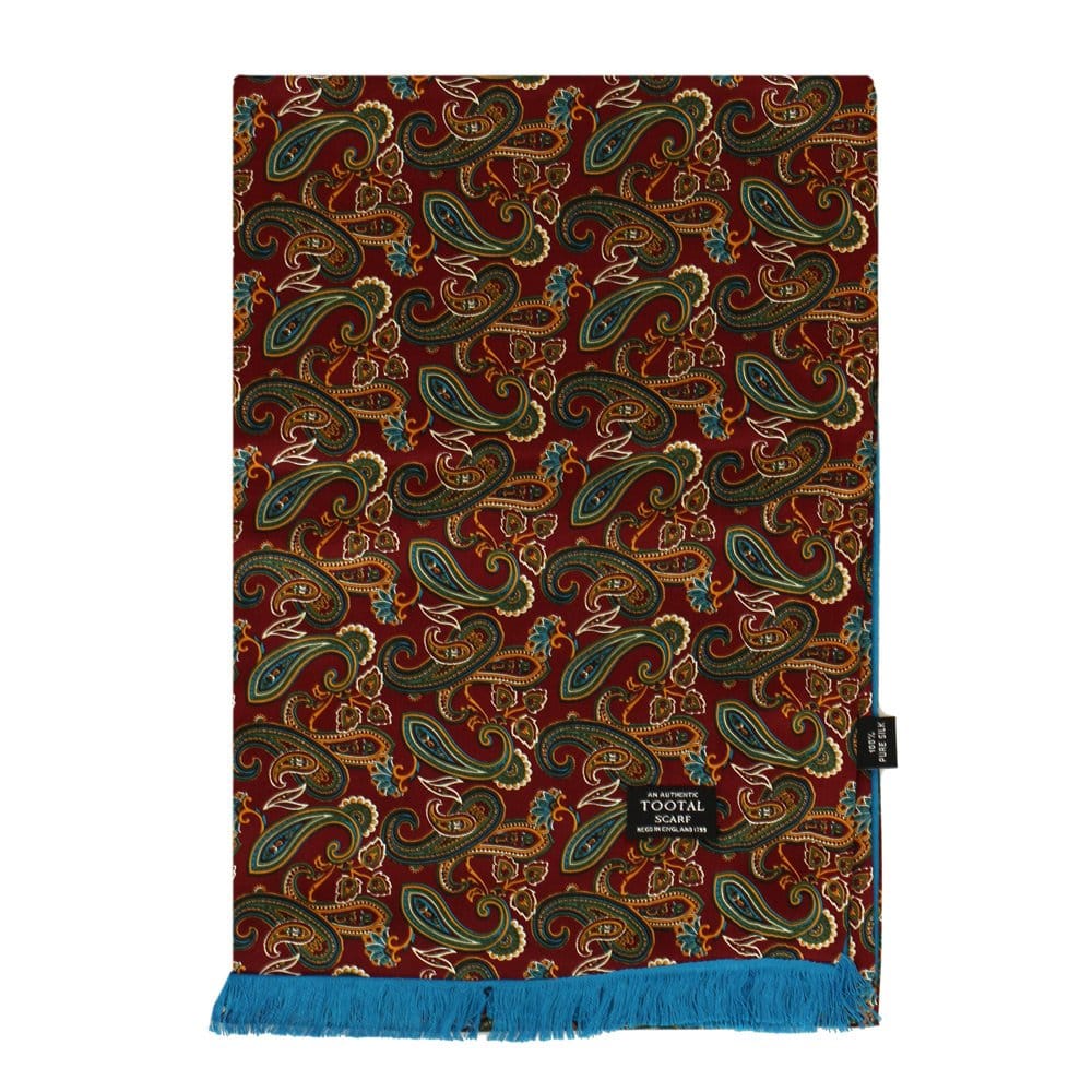 Tootal Vintage Red Paisley Silk Scarf TL7913