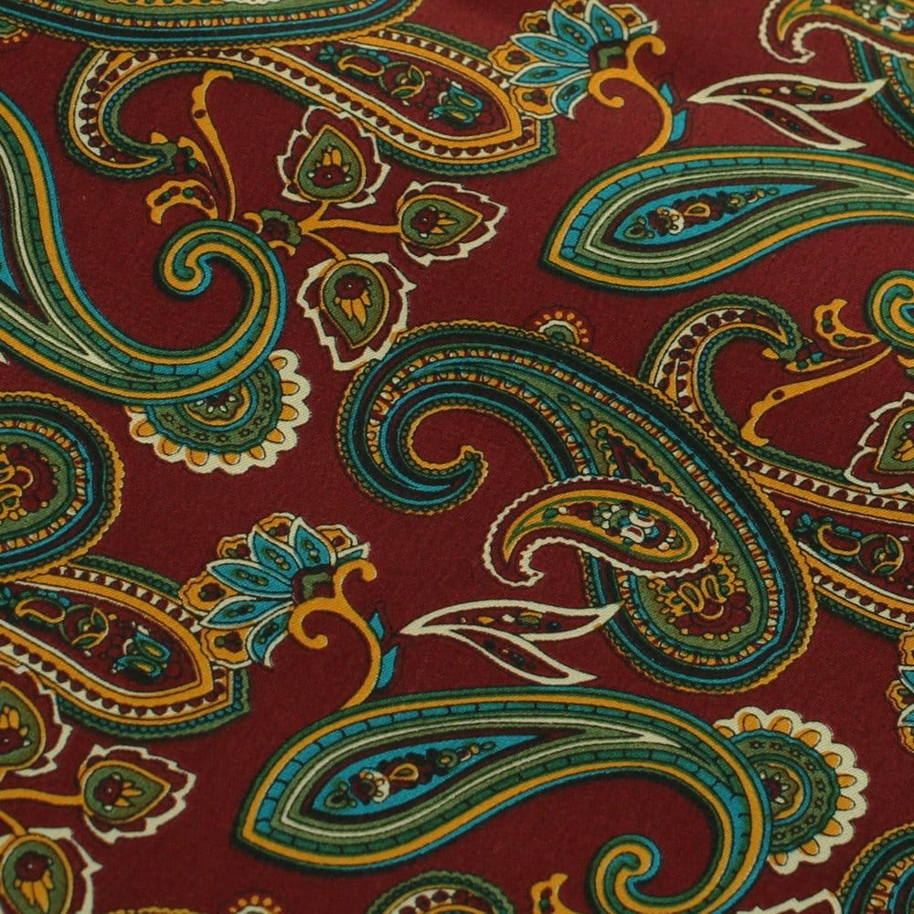 Tootal Vintage Red Paisley Silk Scarf TL7913