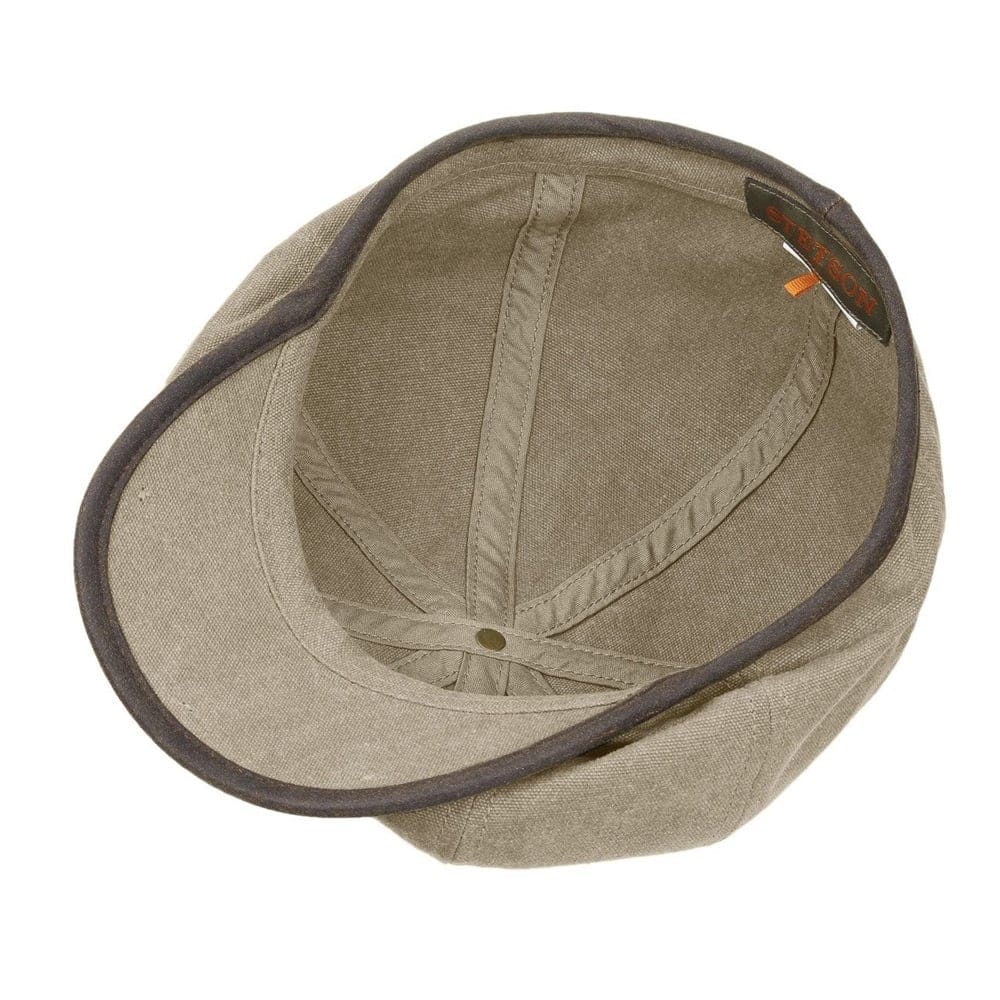 Stetson Hats Seward Khaki Canvas Flat Cap- Green