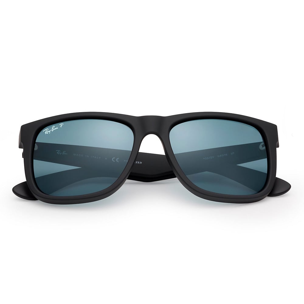Ray Ban Black Justin Classic Sunglasses - Polarised Blue Classic Lenses