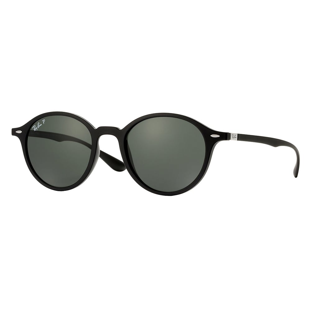 Black Round Liteforce Sunglasses - Polarised Green Classic G-15 Lenses