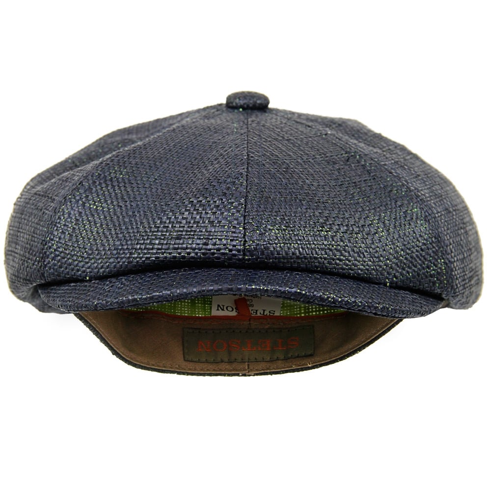 Stetson Hats Hatteras Raffia Flat Cap- Dark Green