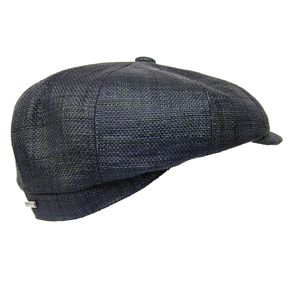 Stetson Hats Hatteras Raffia Flat Cap- Dark Green
