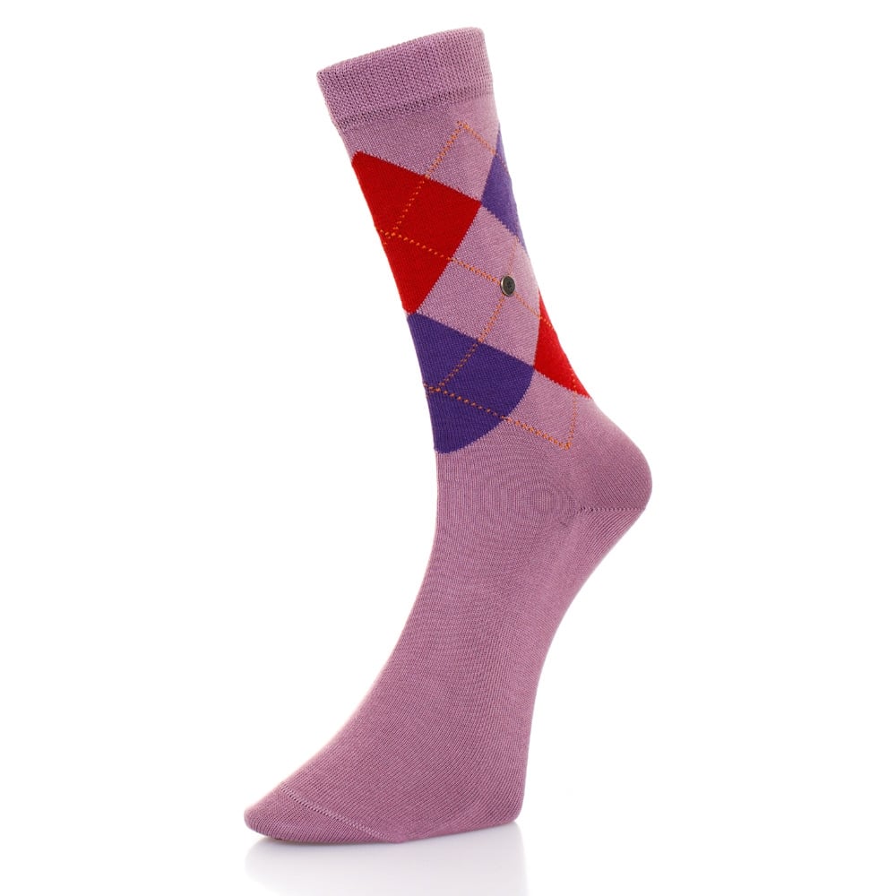 Burlington Socks Burlington Manchester Mercerised Purple Argyle Socks 20182 6328