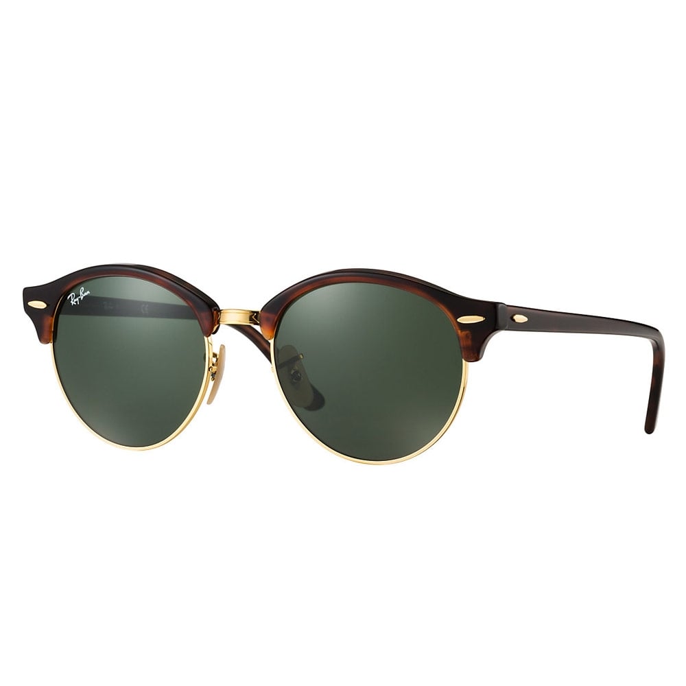 Ray Ban Tortoise Clubround Classic Sunglasses - Green Classic G-15 Lenses