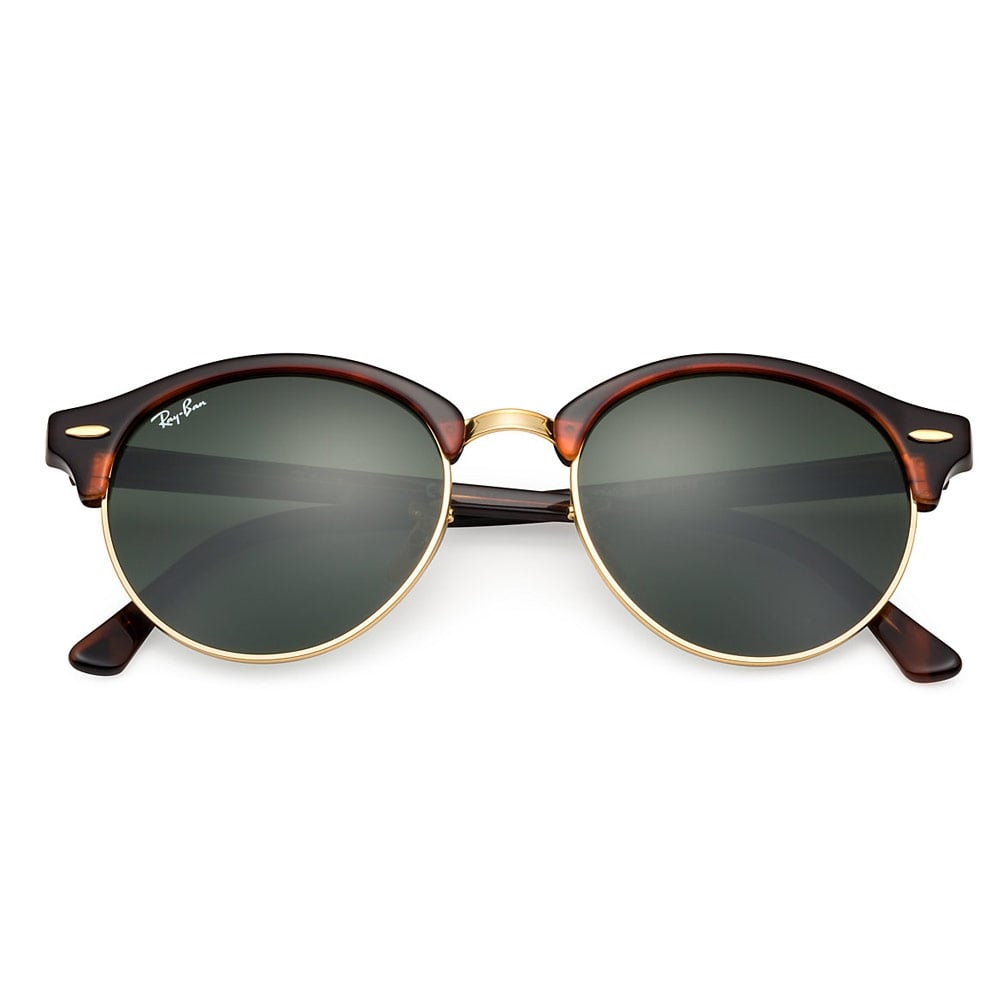 Ray Ban Tortoise Clubround Classic Sunglasses - Green Classic G-15 Lenses