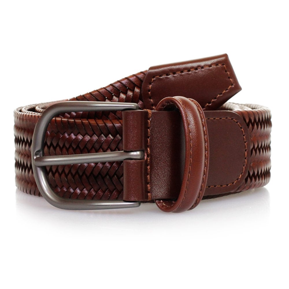 Anderson's Belts Anderson's Woven Medium Brown Braided Leather Belt AF2817 C1
