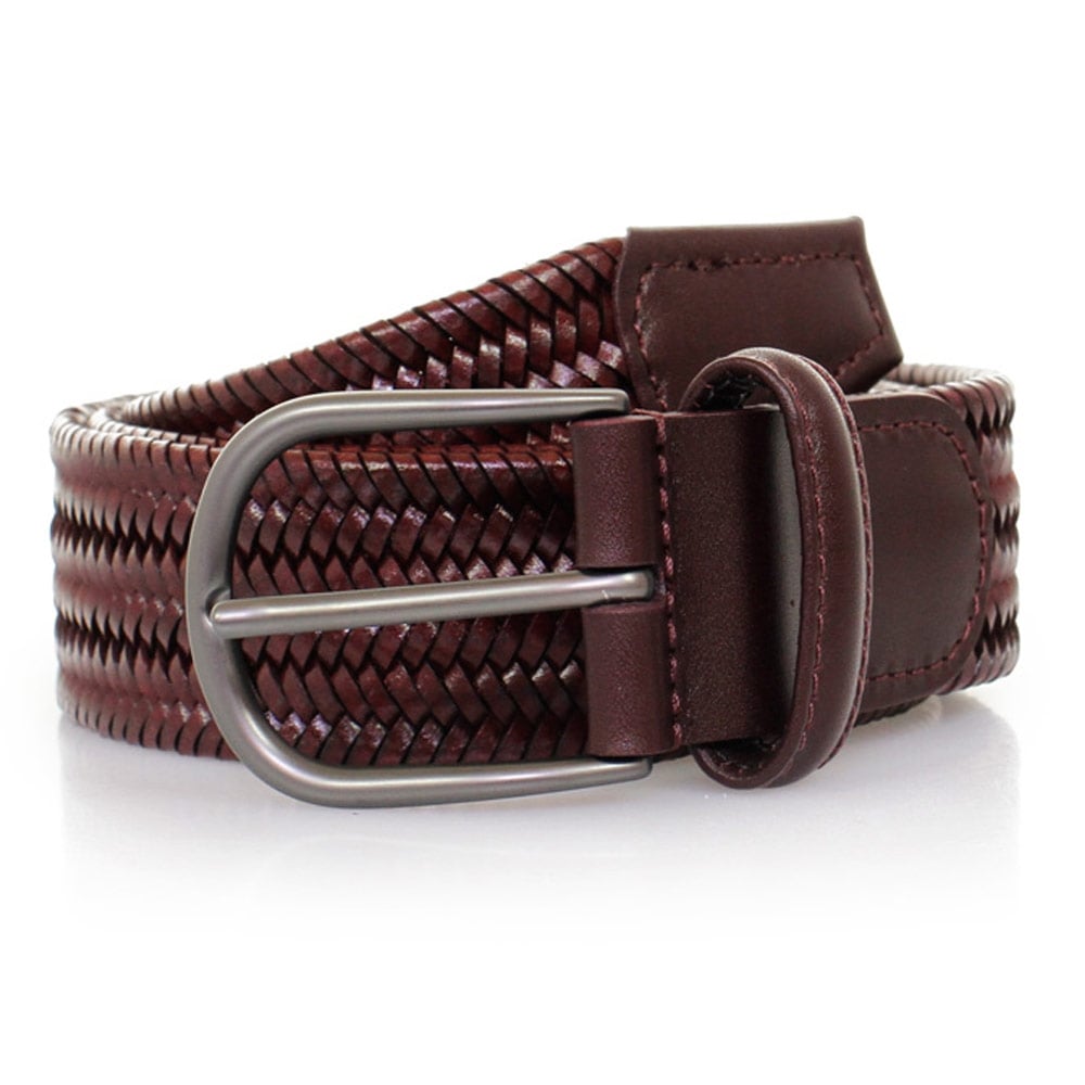 Anderson's Belts Anderson's Woven Wine Braided Leather Belt AF2817