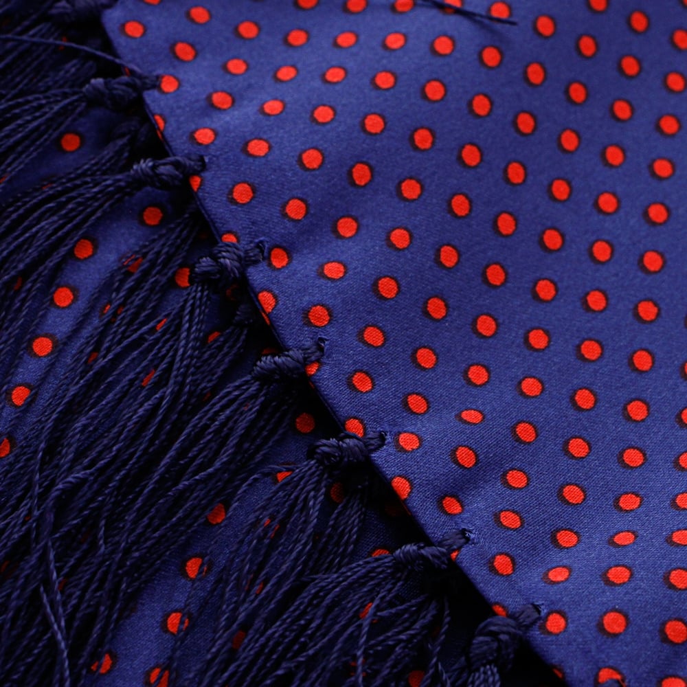 Tootal Vintage Polka dot Navy Scarf TL3805