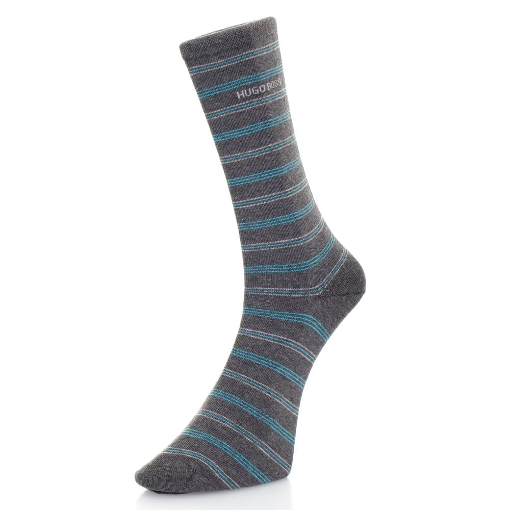 Boss Hugo Boss Double pack Grey Stripe Socks 50312