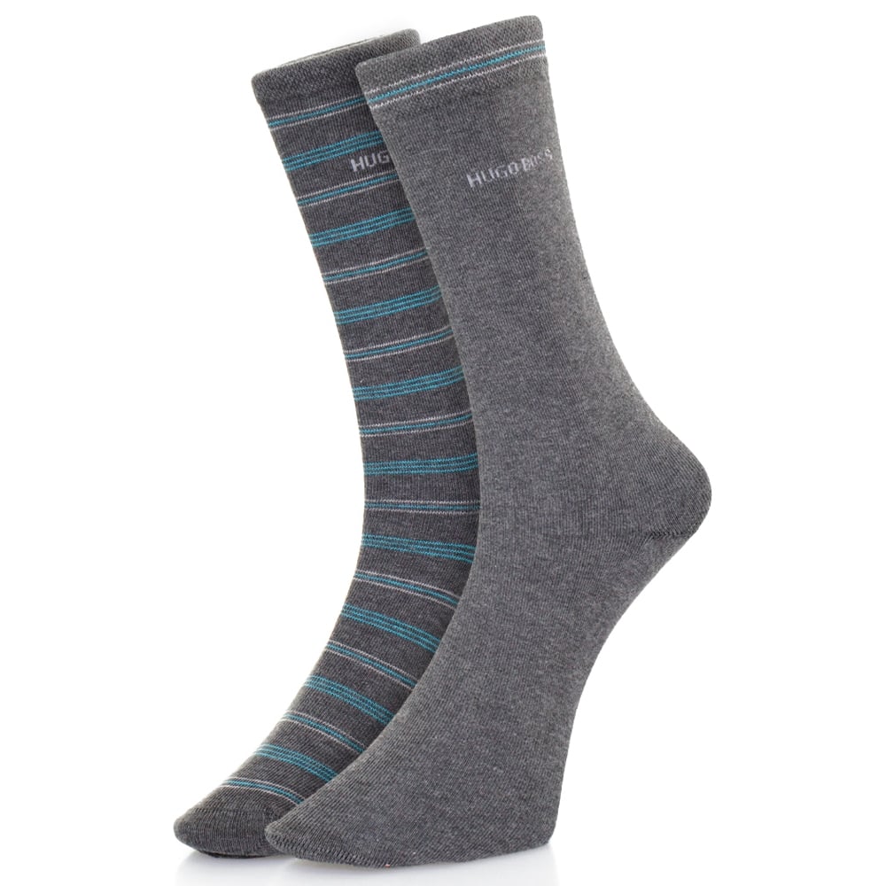 Boss Hugo Boss Double pack Grey Stripe Socks 50312