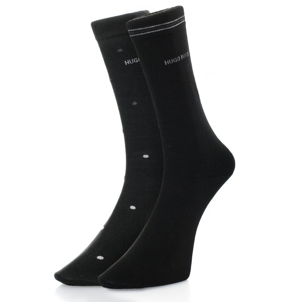 Boss Hugo Boss Black Double Pack Patterned Black/Grey Socks 50312862