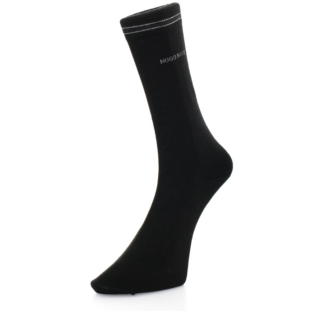 Boss Hugo Boss Black Double Pack Patterned Black/Grey Socks 50312862