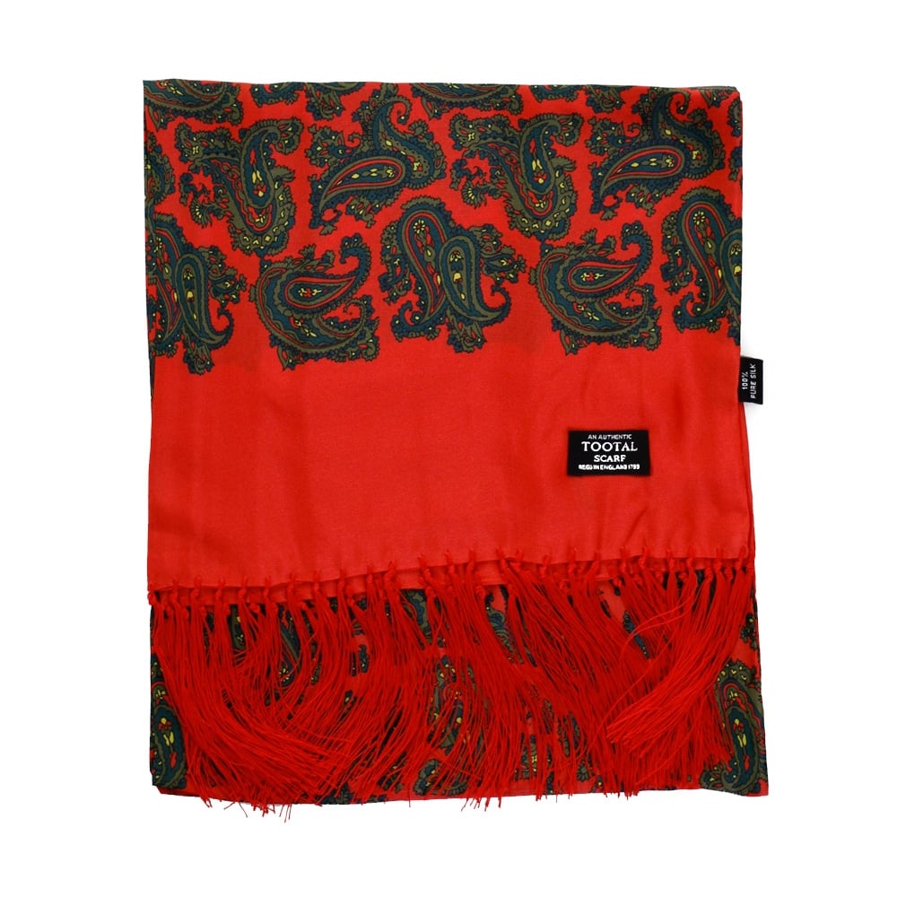Tootal Vintage Wine Mixed Paisley Silk Scarf TL5904