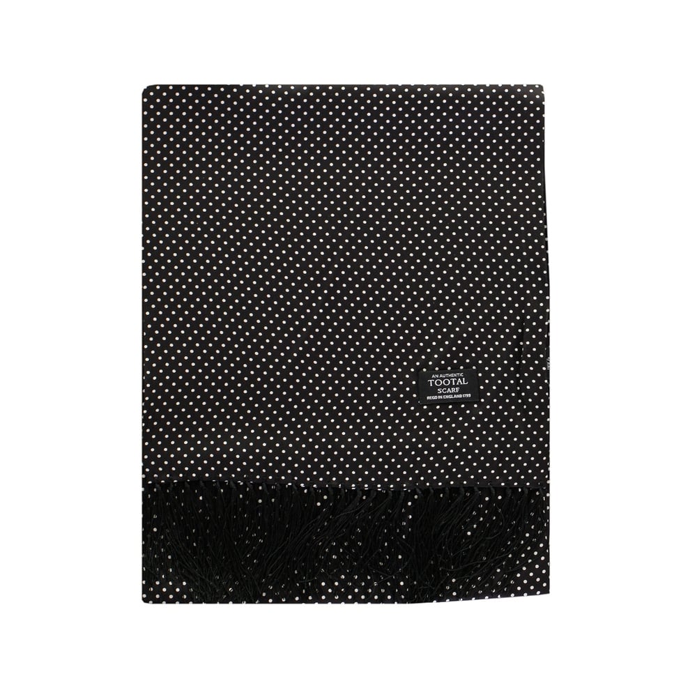 Tootal Vintage Tootal  Polka Dot Black Silk Scarf TL3805