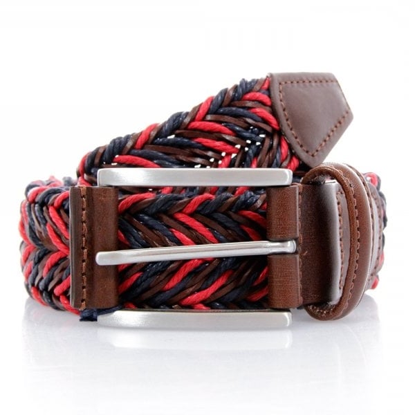 Anderson's Belts Braided Twine Belt - Deep Navy/Red