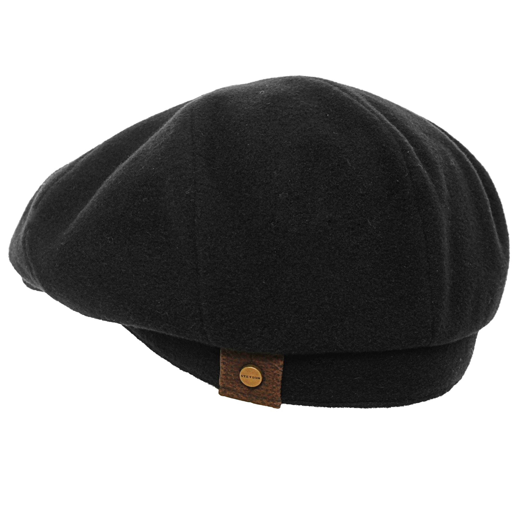 Stetson Hats Stetson Wool Black Newsboy Cap 6840101 32