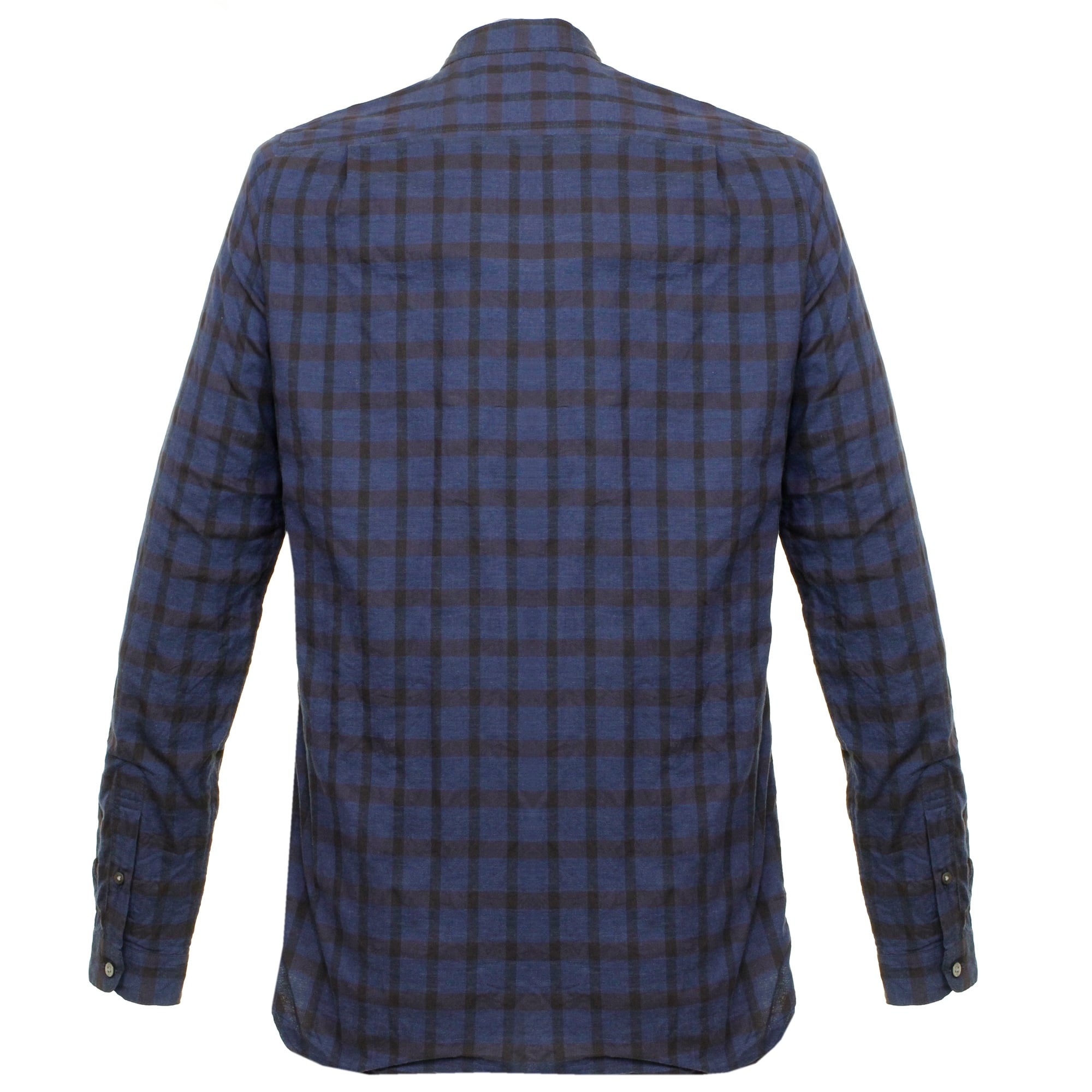 Still By Hand Granddad Check Navy Shirt SH0263OS