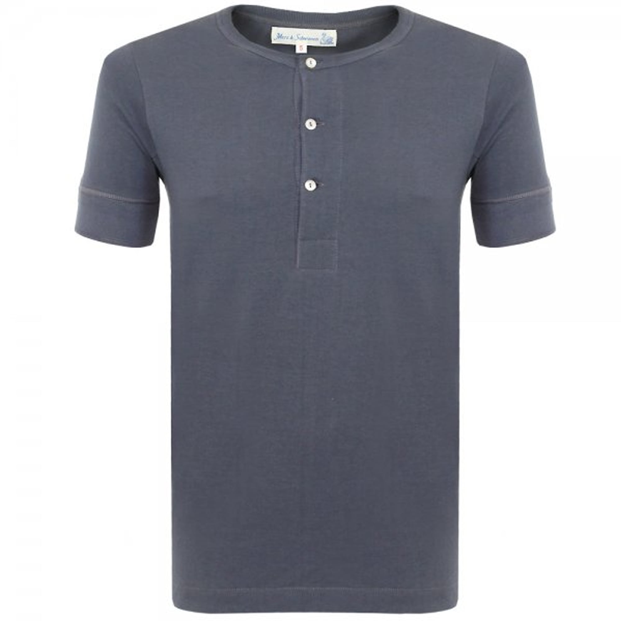 Merz B. Schwanen Button Facing Navy Worker Shirt 207