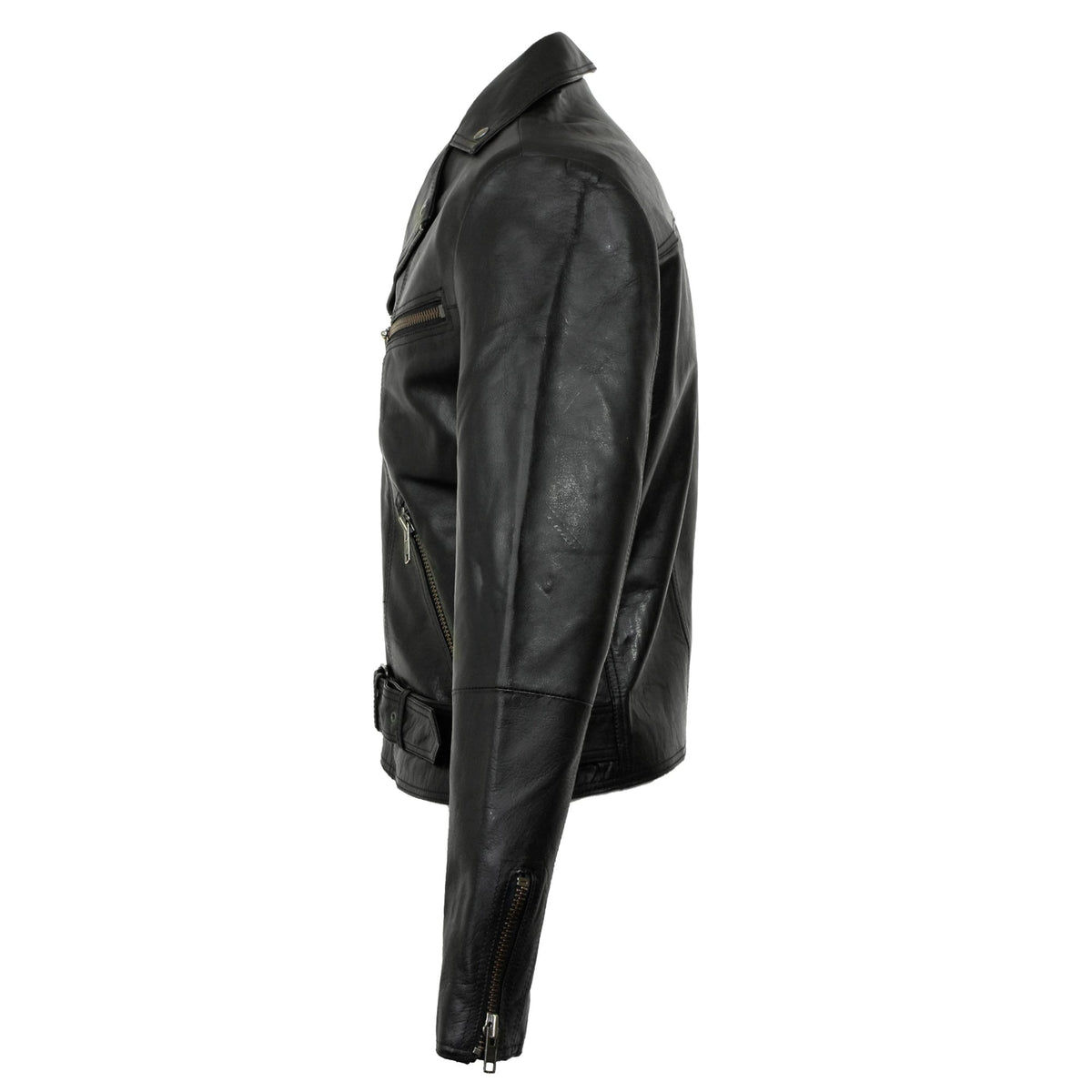 Nudie Jeans Ziggy Punk Leather Black Motorcycle Jacket 160411 