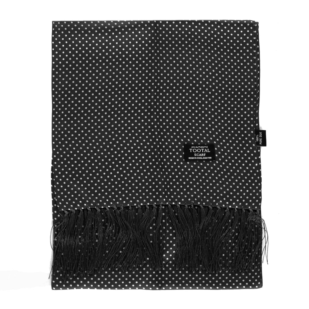Tootal Vintage Black Polka Dot Silk Scarf TL3805 026
