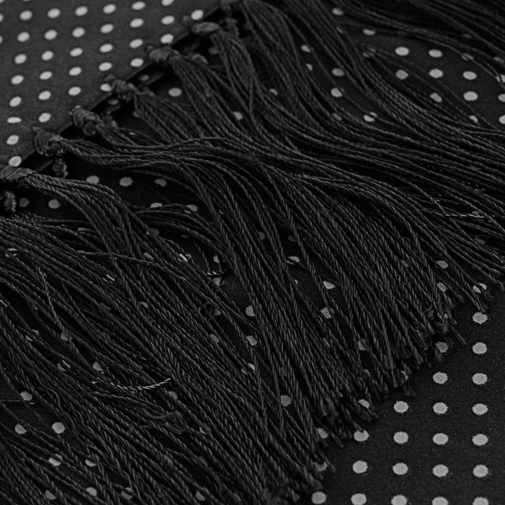 Tootal Vintage Black Polka Dot Silk Scarf TL3805 026