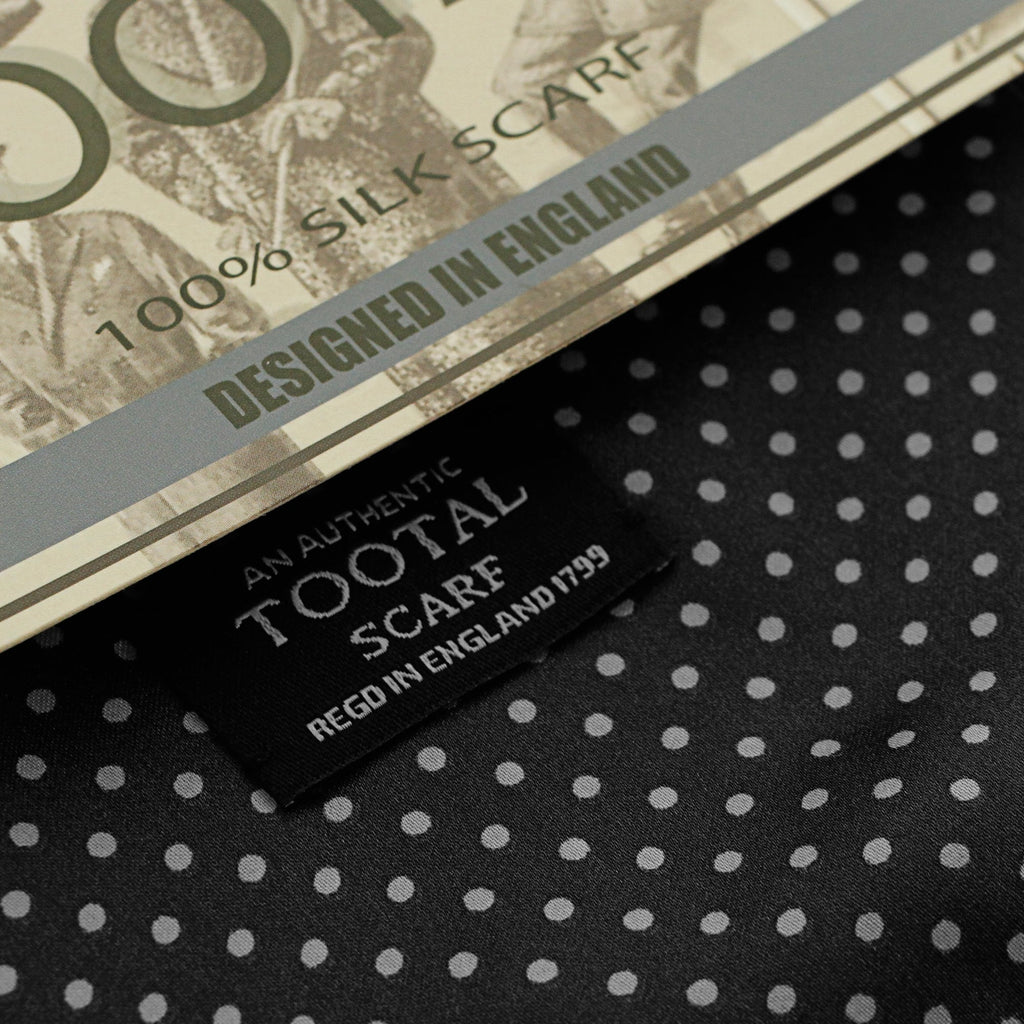 Tootal Vintage Black Polka Dot Silk Scarf TL3805 026