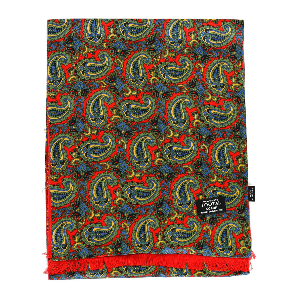 Tootal Vintage Red Multi Paisley Silk Scarf TL1922 068