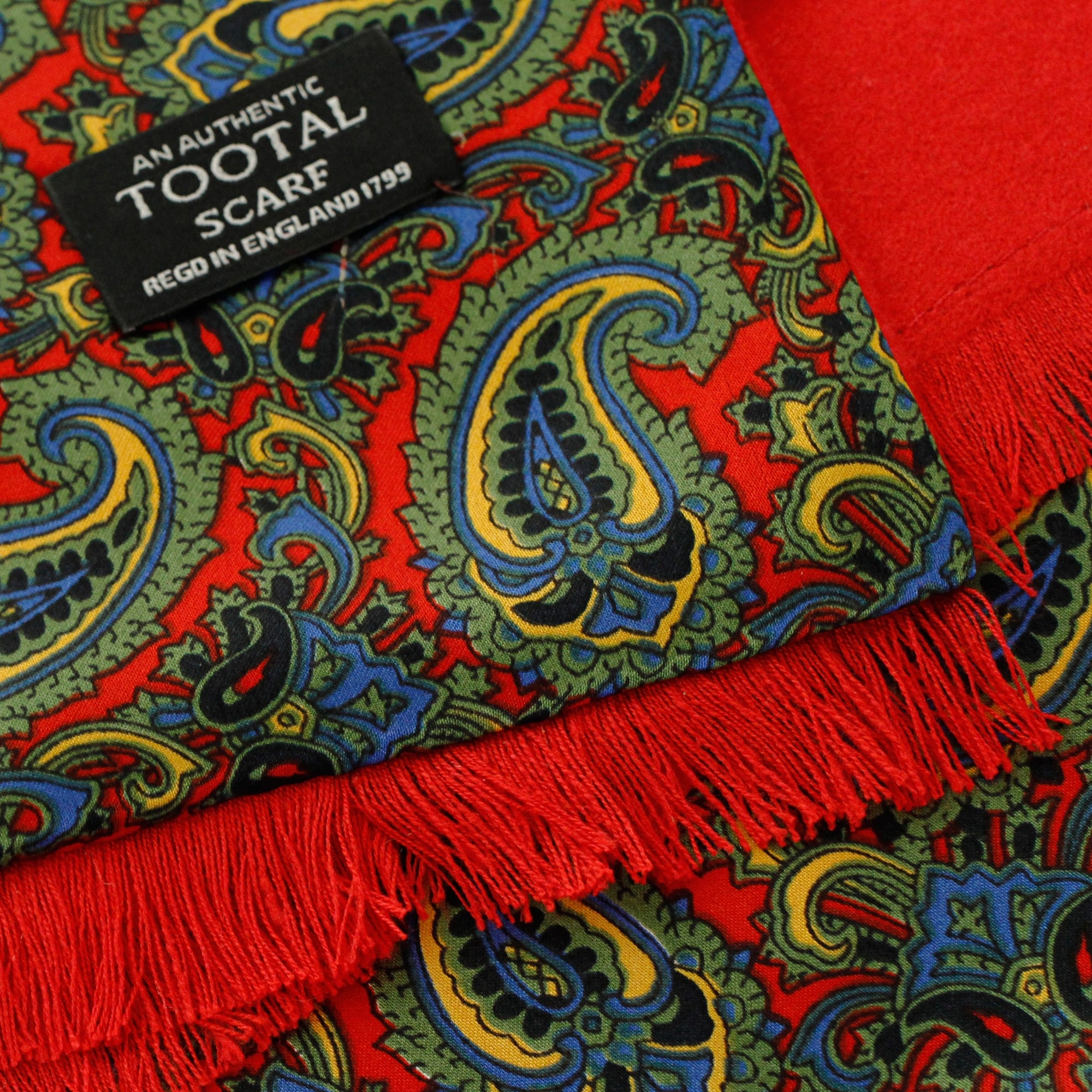 Tootal Vintage Red Multi Paisley Silk Scarf TL1922 068
