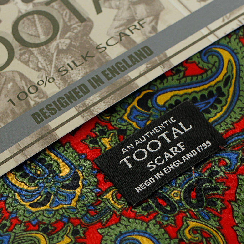 Tootal Vintage Red Multi Paisley Silk Scarf TL1922 068