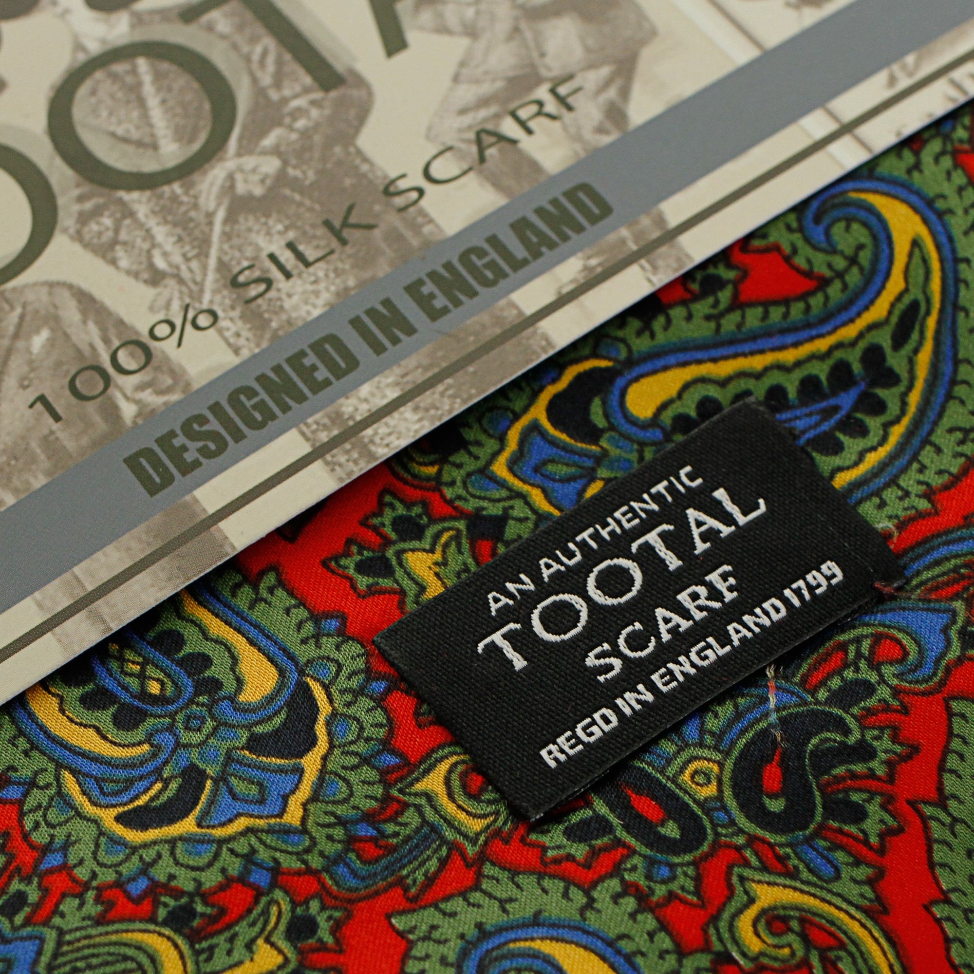 Tootal Vintage Red Multi Paisley Silk Scarf TL1922 068