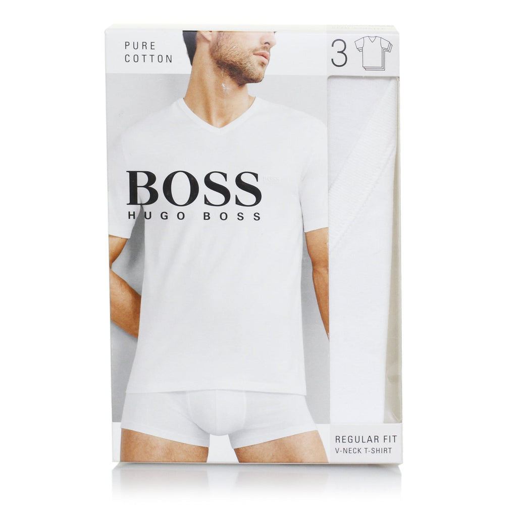 Boss Hugo Boss Triple Pack V-neck White T-Shirt 50325389