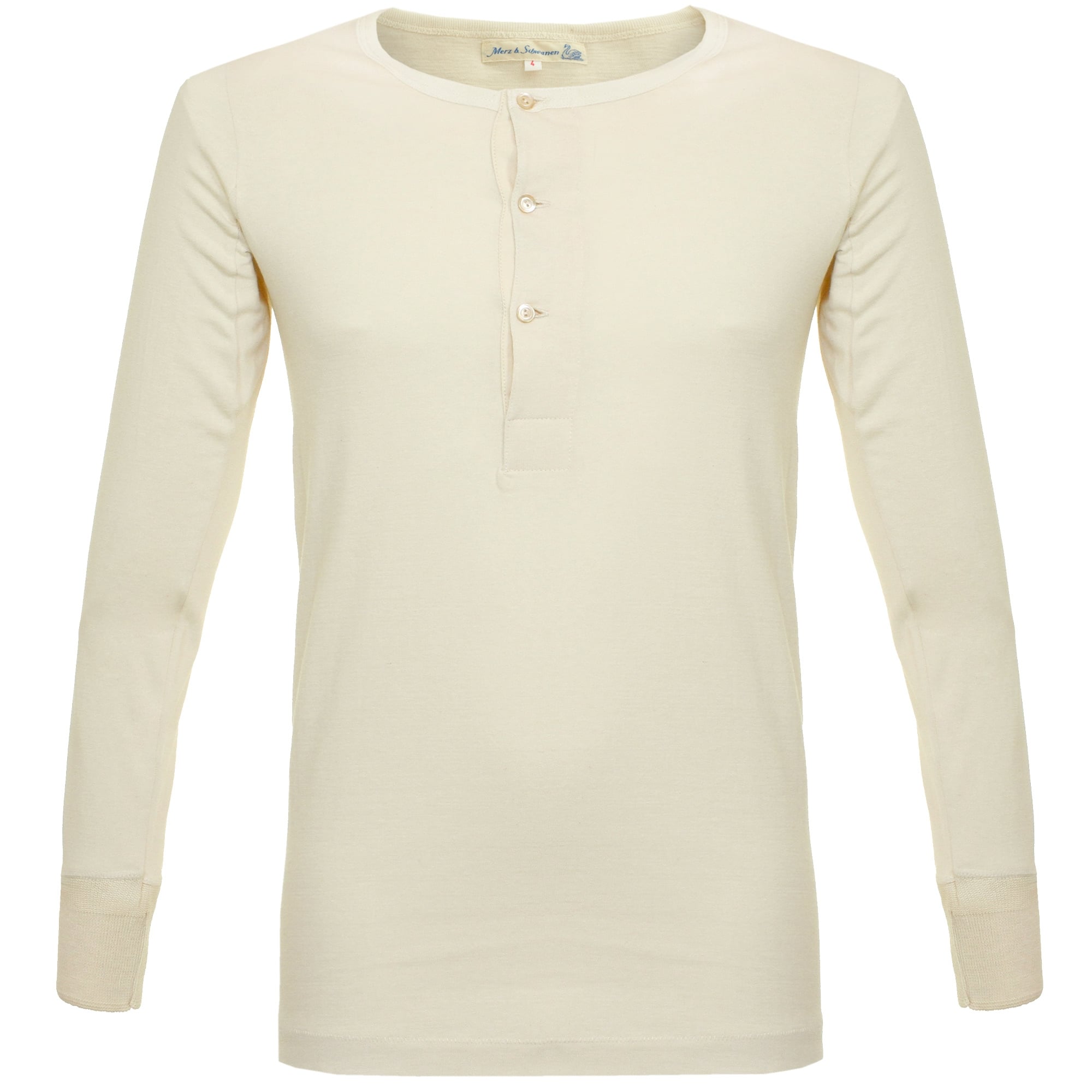 Merz B. Schwanen Button Facing Nature Henley T-Shirt 206