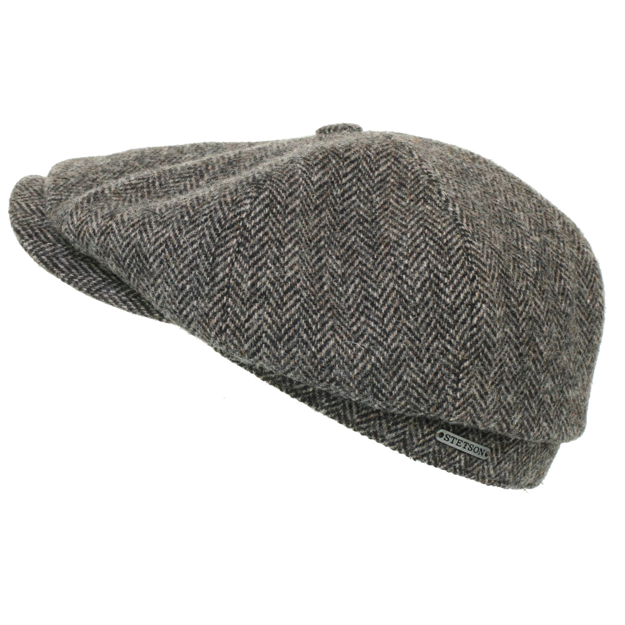 Stetson Hats Stetson Hatteras Woolrich Herringbone Grey Newsboy Hat 6840514 333