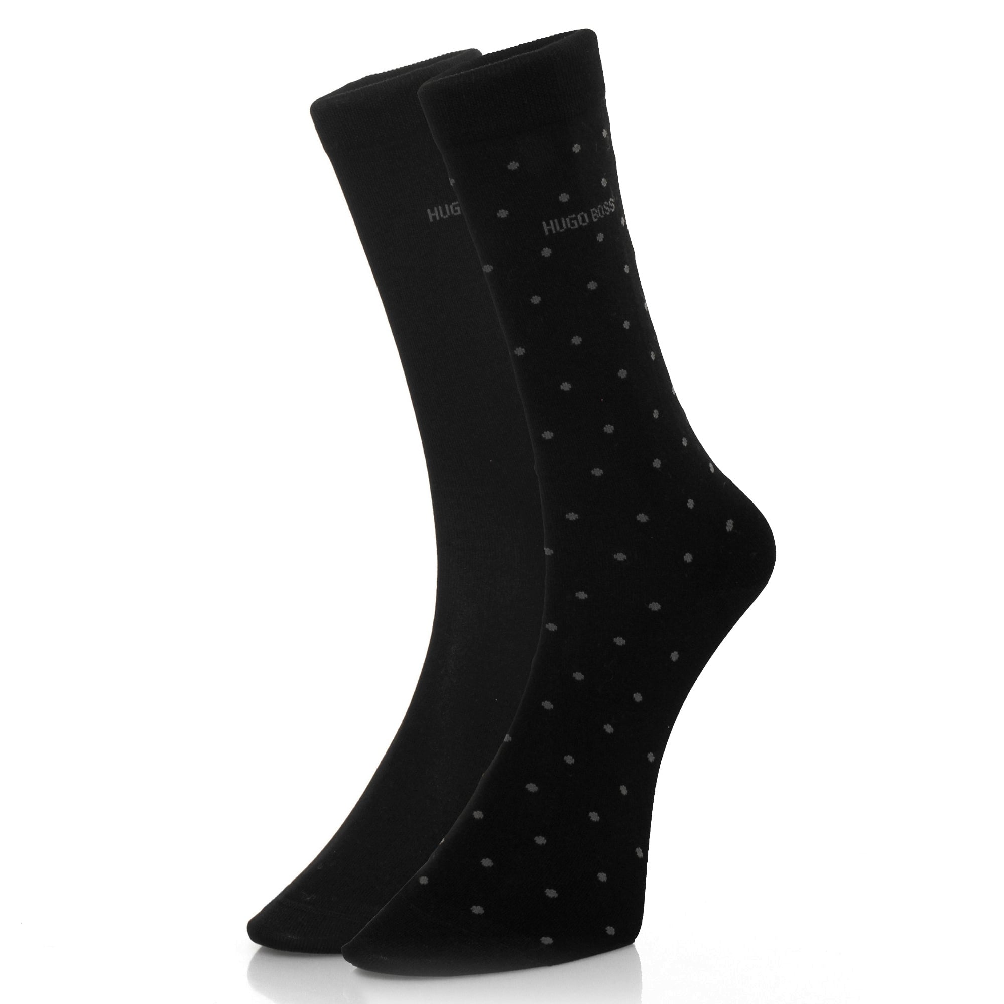 Boss Hugo Boss Double Pack Patterned Black Socks 50319263