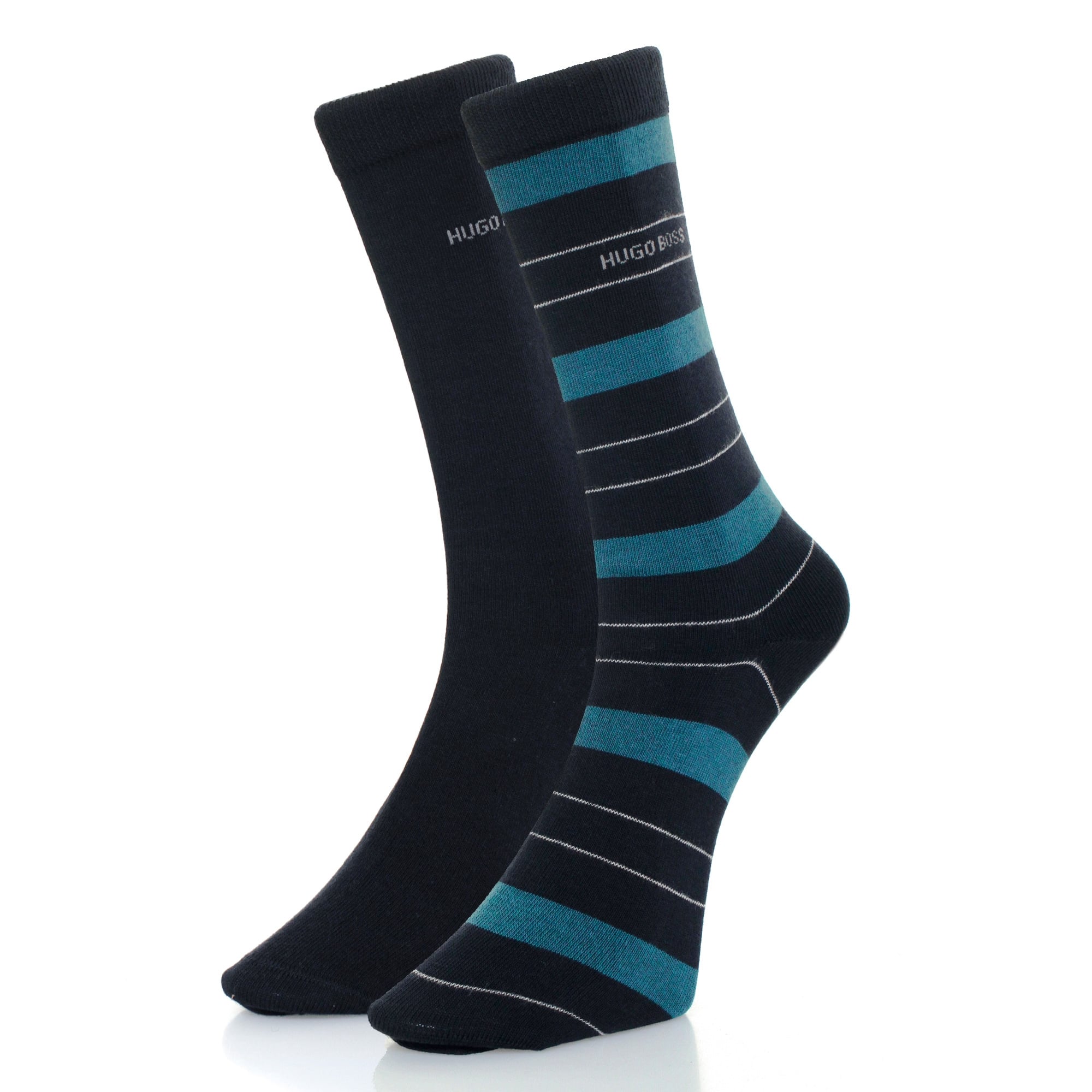 Boss Hugo Boss Double Pack Navy Stripe Socks 50319261
