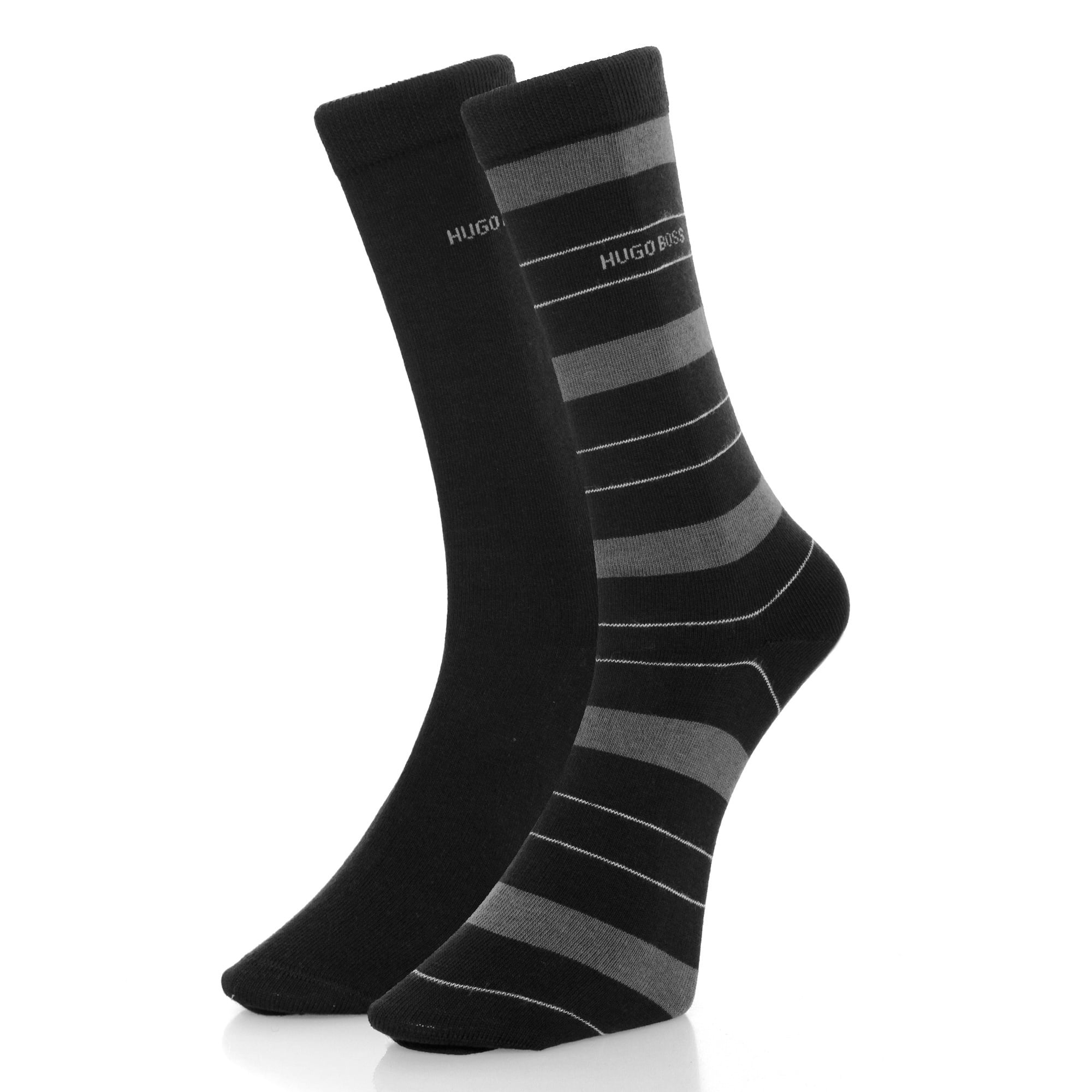 Boss Hugo Boss Double Pack Black Stripe Socks 50319261