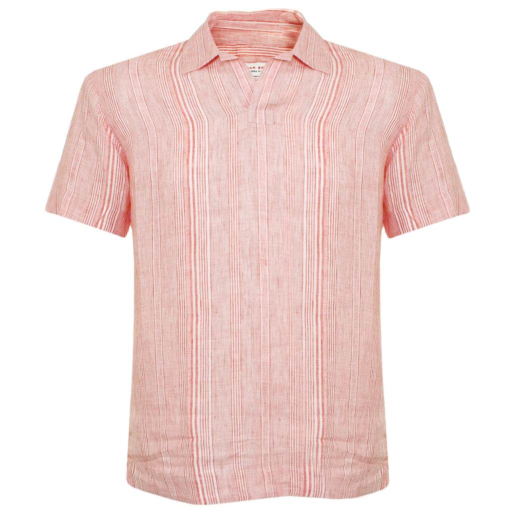 Orlebar Brown Patrick Stripe Iris Linen Shirt 264602