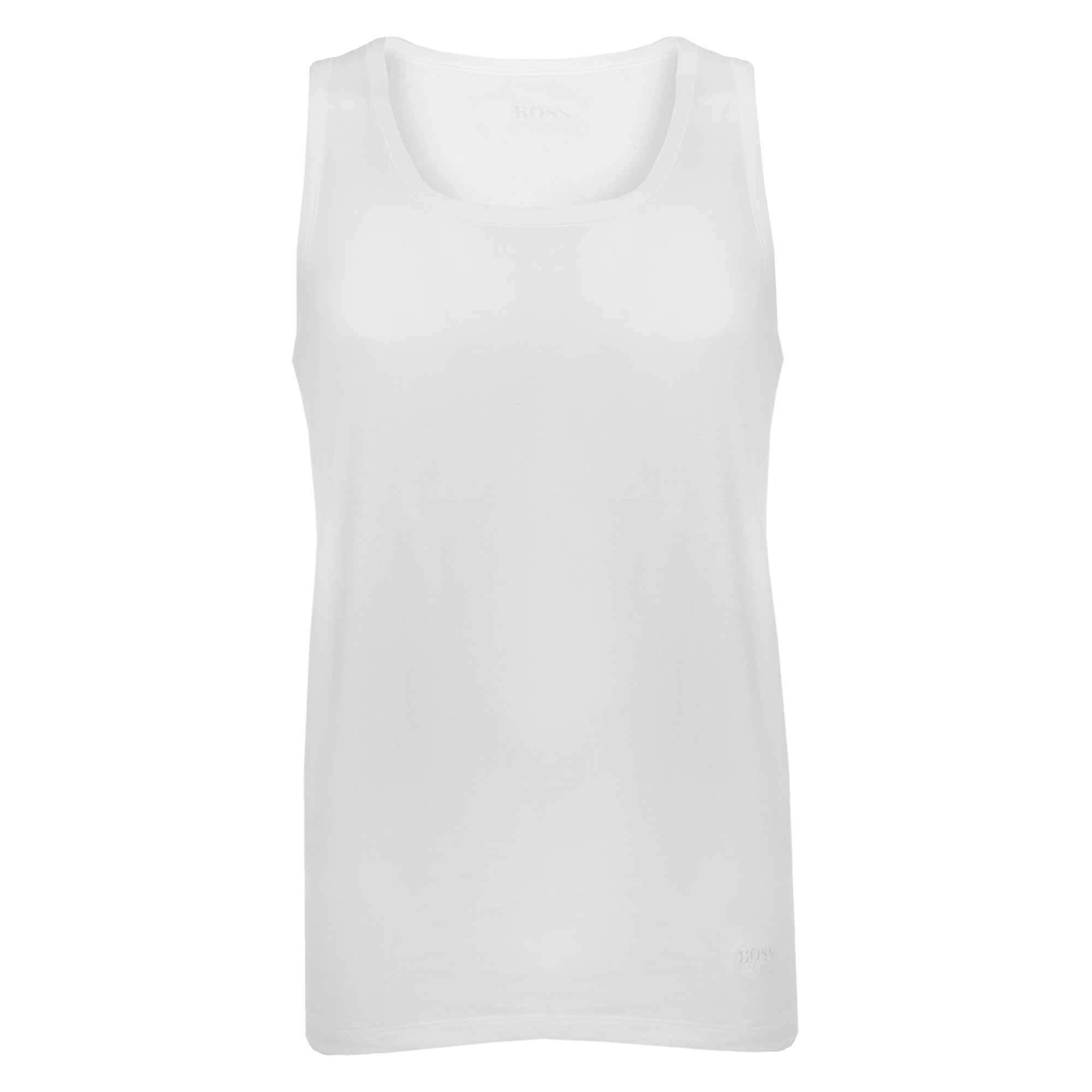 Front view of the BOSS Hugo Boss 3-pack regular fit tank top.